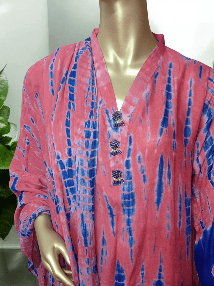 Tie and dye 3 pc Summer linen suit- Flora - Ushams Clothing