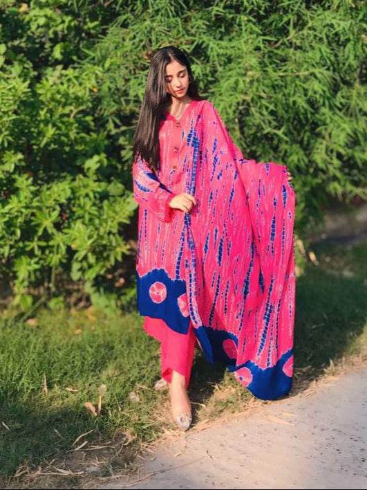 Tie and dye 3 pc Summer linen suit- Flora - Ushams Clothing