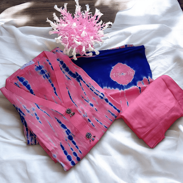 Tie and dye 3 pc Summer linen suit- Flora - Ushams Clothing