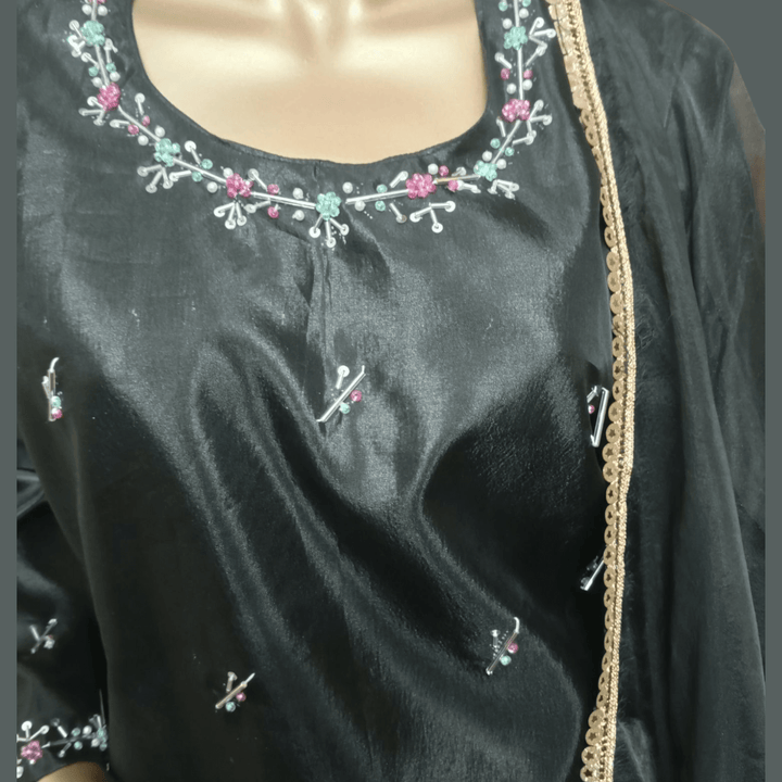 3 pc farshi shalwar suit- kala jora - Ushams Clothing