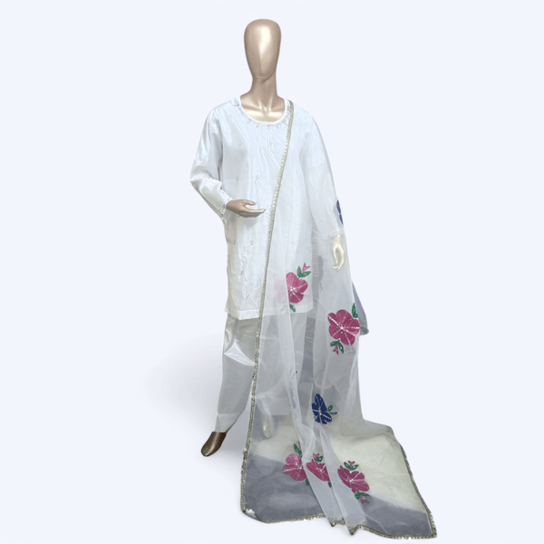 3 pc farshi shalwar suit- Chand - Ushams Clothing